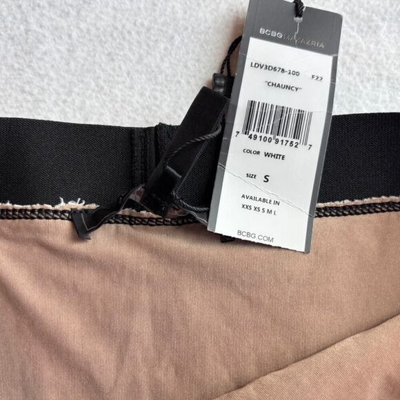 NWT BCBG Max Azria Ruffle Chauncy Skirt Lined Stretch Waist White Small Body Con - Picture 9 of 10